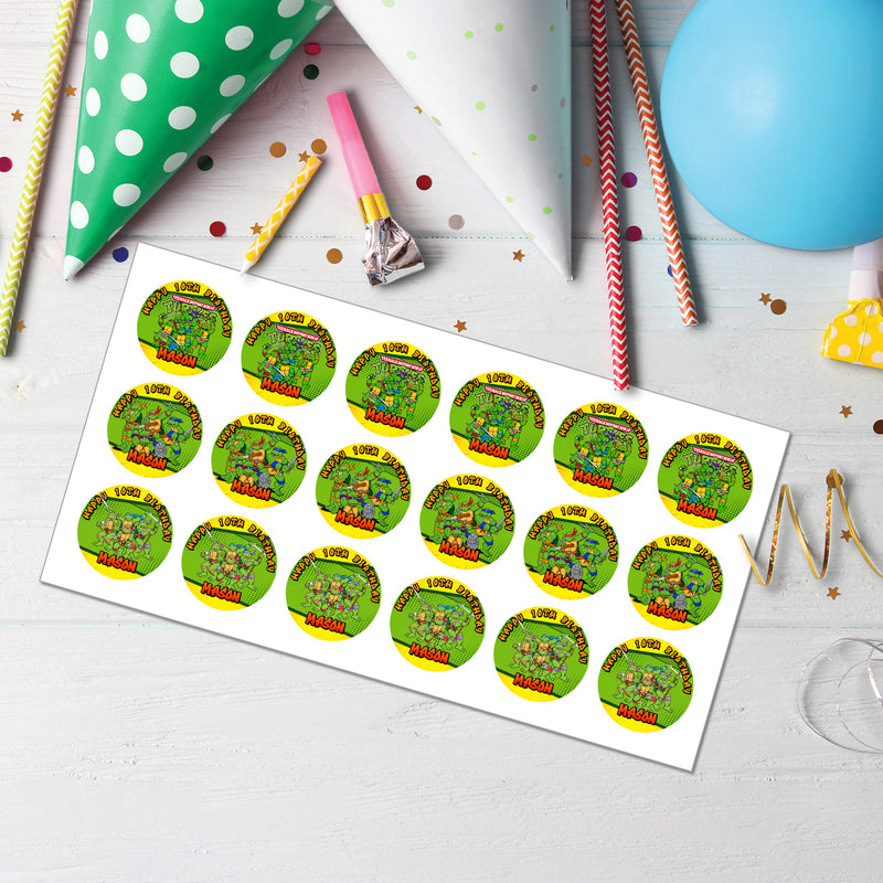 Teenage Mutant Ninja Turtles Personalized Cupcakes Toppers for a Fun-filled Birthday