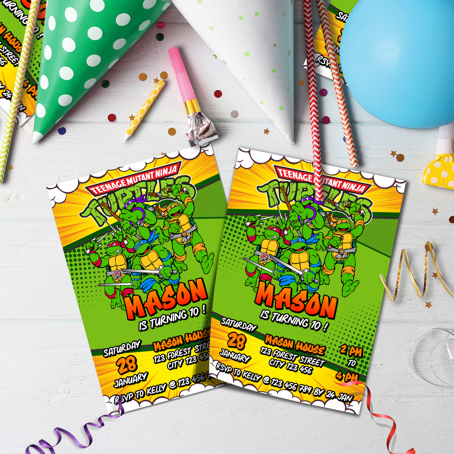 Mutant Ninja Turtles Birthday Decorations, Ninja Turtles Party Supplies, TMNT, Leonardo, Donatello, Raphael and Michelangelo, Teenage Mutant Ninja Turtles SVG