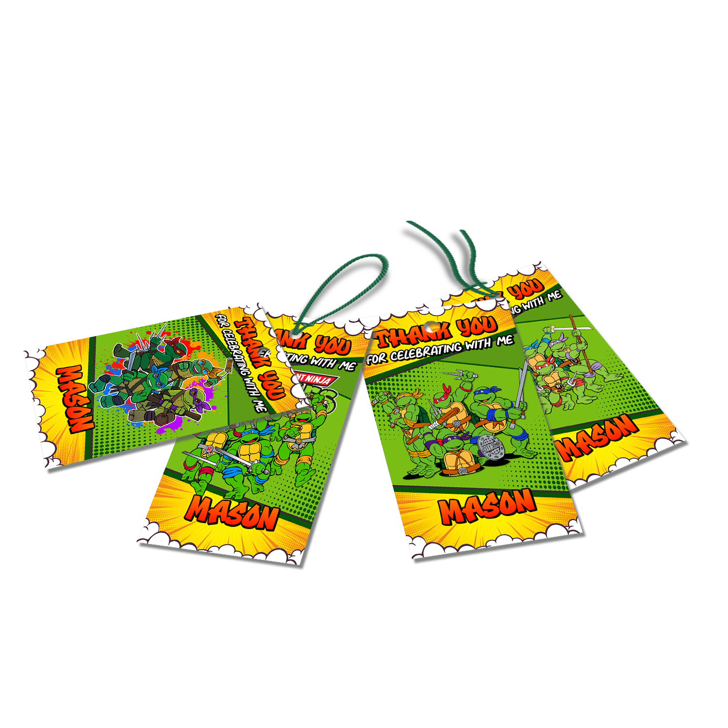 Teenage Mutant Ninja Turtles favor tags or thank you tags