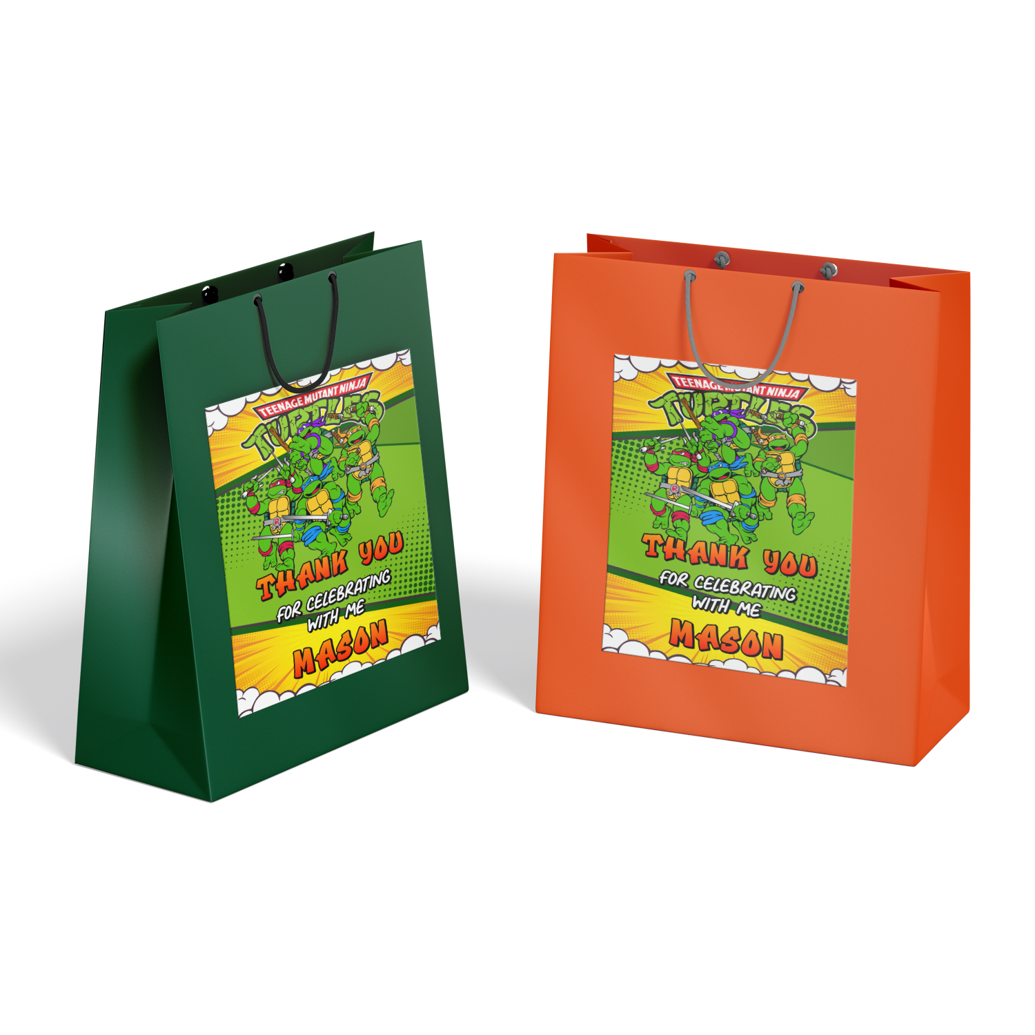 Teenage Mutant Ninja Turtles gift bag label