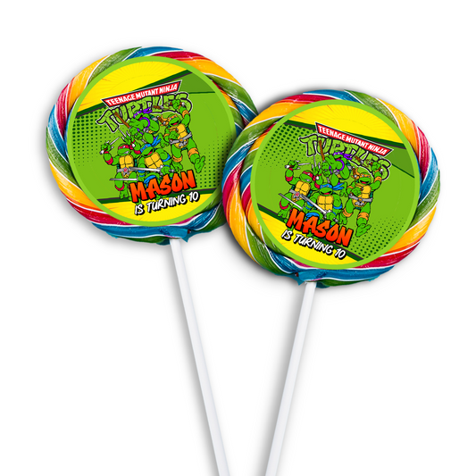 Teenage Mutant Ninja Turtles lollipop label