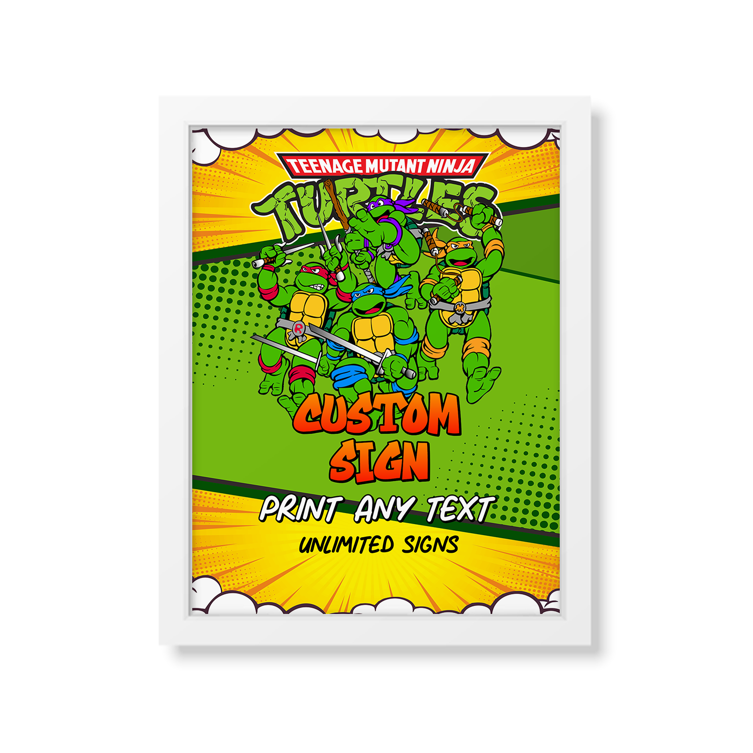Decorate Your Party with Teenage Mutant Ninja Turtles Custom Sign ...