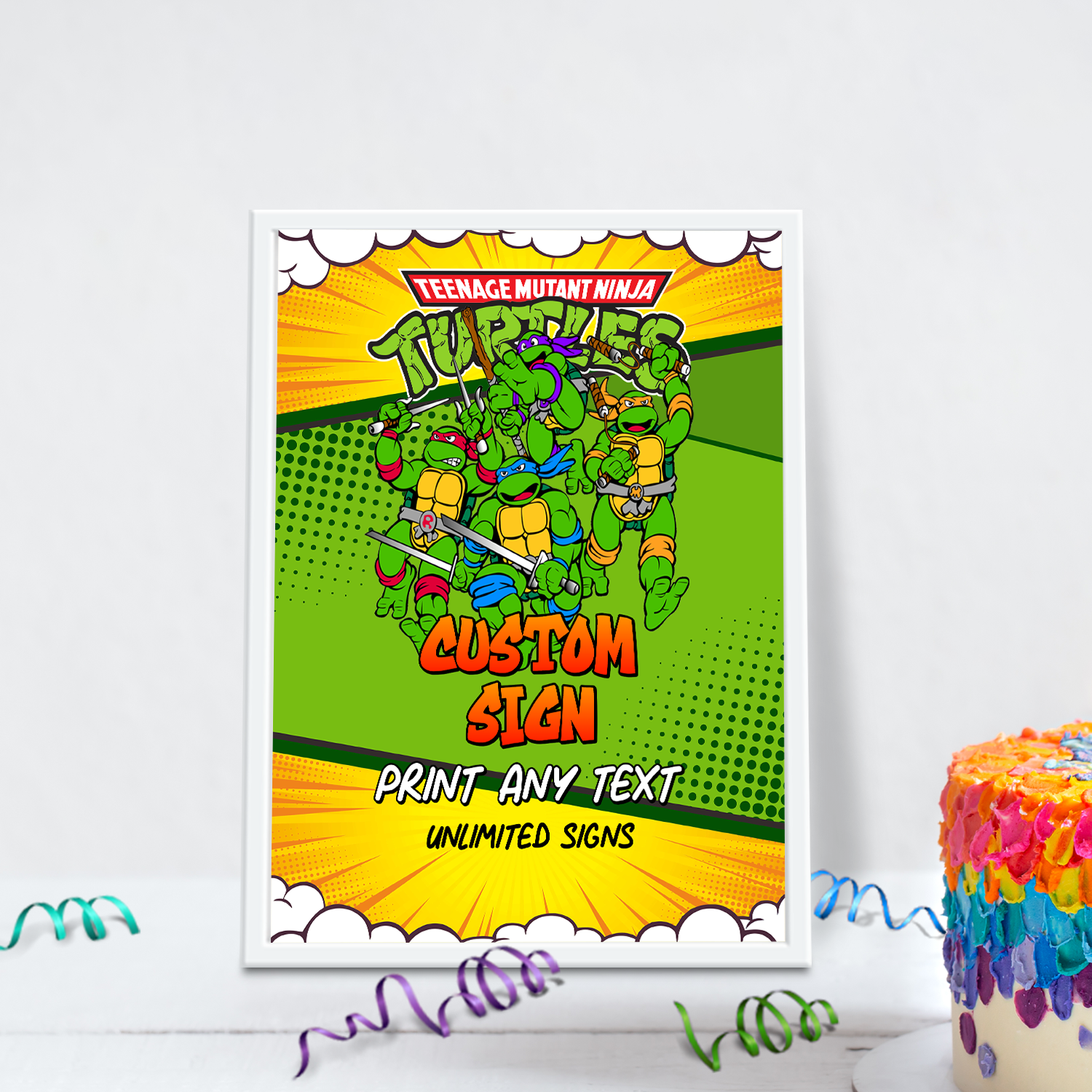 Tmnt Intro Sign Decorate Your Party with Teenage Mutant Ninja Turtles Custom Sign ...
