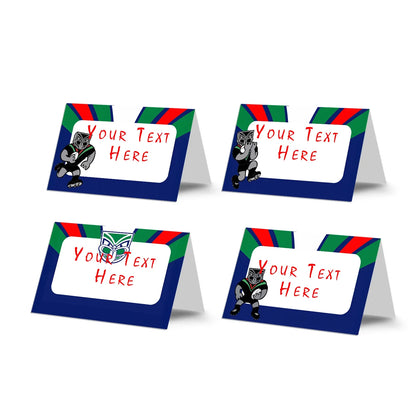 Food cards featuring NZ Warriors design