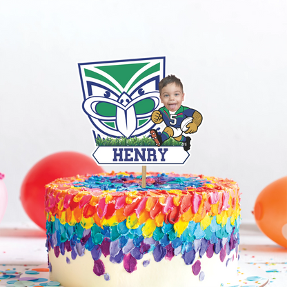 Custom NZ Warriors Face Cake Topper | Personalised NZWarrios Cake Toppers with face for any age
