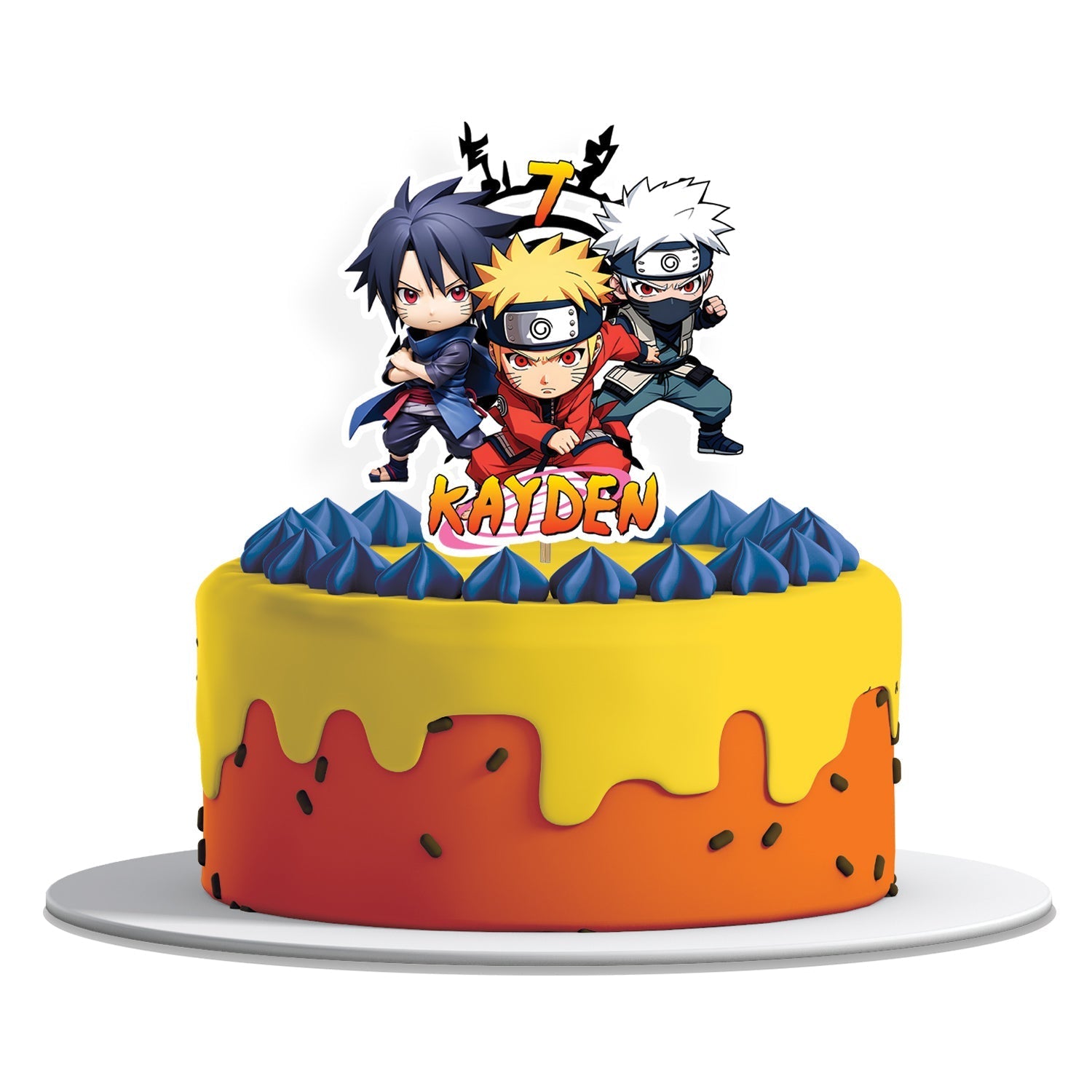 Naruto themed personalized cake toppers