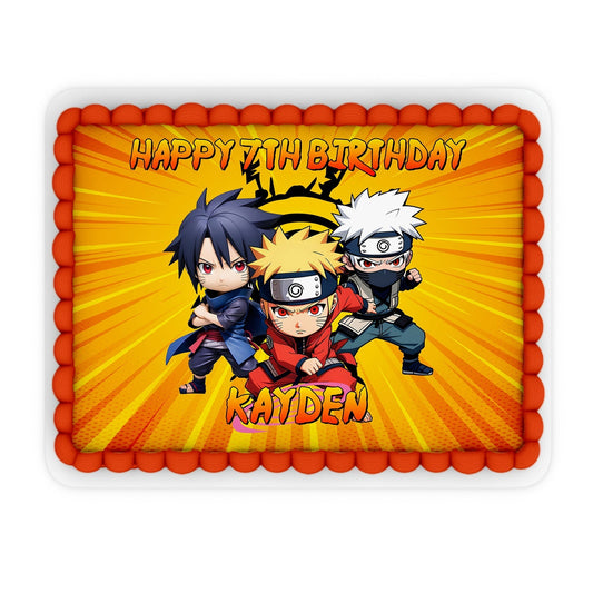 Rectangle Naruto personalized edible sheet cake images