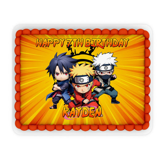 Rectangle Naruto personalized edible sheet cake images