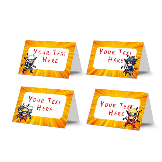 Naruto themed food cards