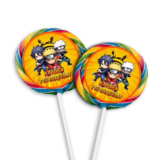 Naruto themed lollipop label