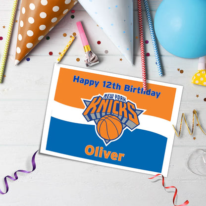 New York Knicks Edible Sheet Cake Topper Custom Birthday Printable