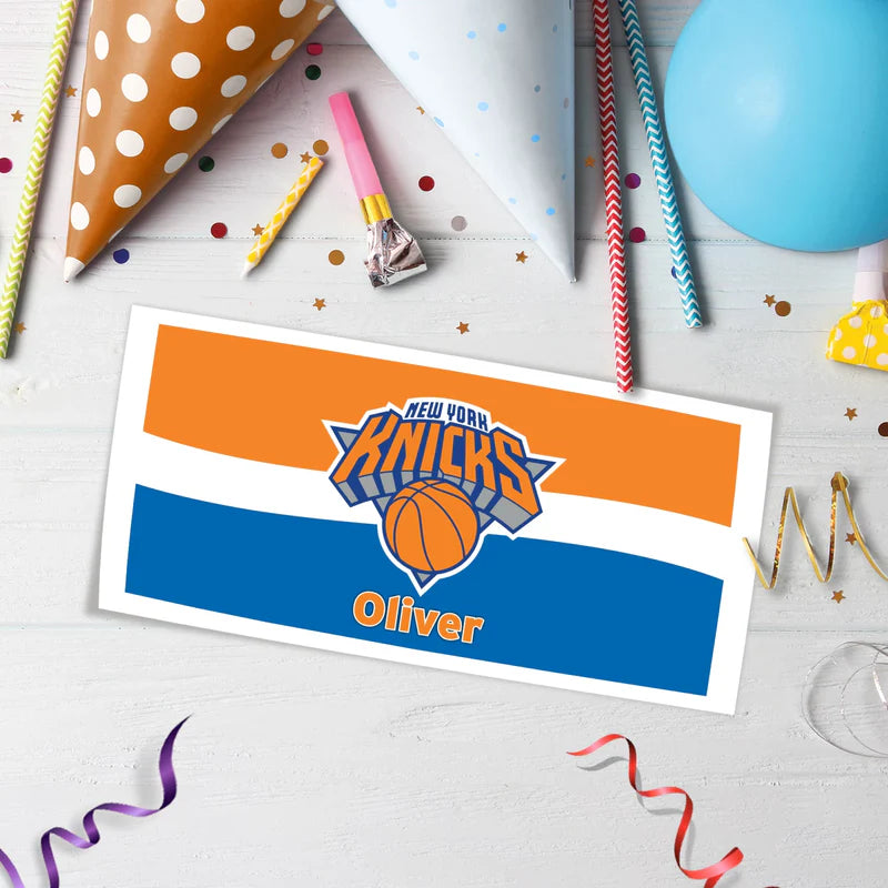 New York Knicks Birthday Decorations, NBA Team Party Supplies, NBA Basketball Team Themed, NewYork Knicks Digital Template, Editable New York Knicks Image SVG PNG