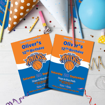 New York Knicks Birthday Decorations, NBA Team Party Supplies, NBA Basketball Team Themed, NewYork Knicks Digital Template, Editable New York Knicks Image SVG PNG
