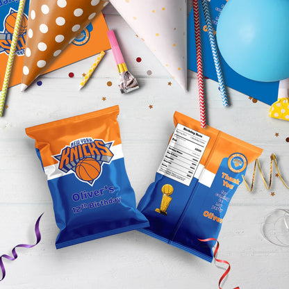 New York Knicks Birthday Decorations, NBA Team Party Supplies, NBA Basketball Team Themed, NewYork Knicks Digital Template, Editable New York Knicks Image SVG PNG