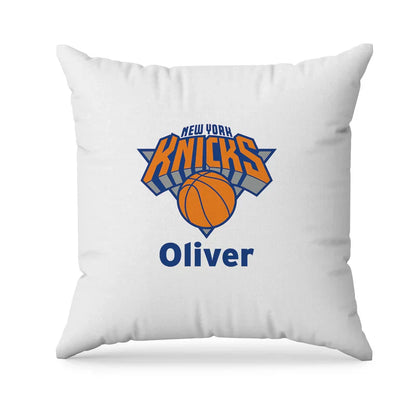 New York Knicks sublimation pillowcase with orange blue basketball theme and name on fabric