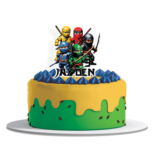 Ninja Figure themed personalized cake toppers