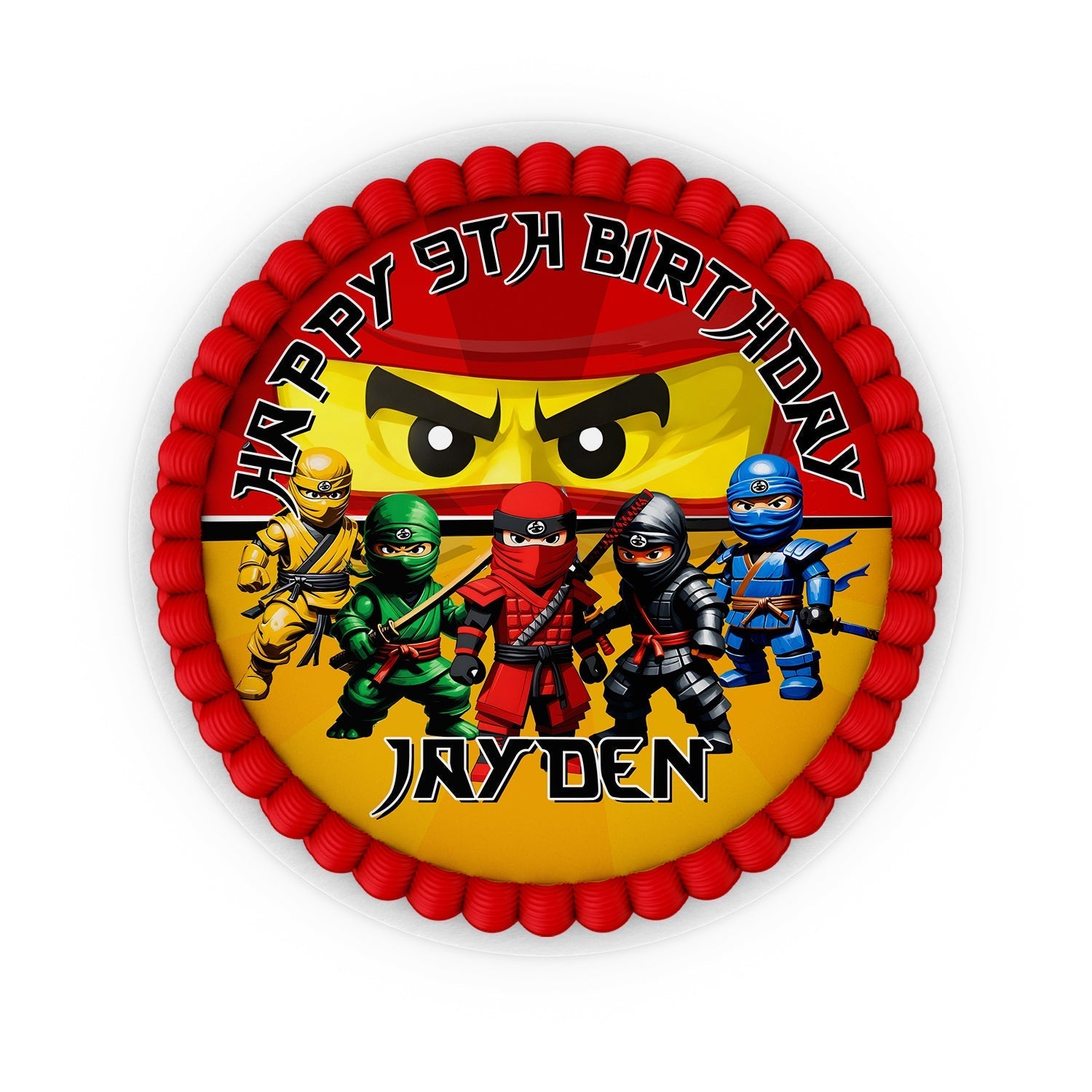 Round Ninja Figure personalized cake images