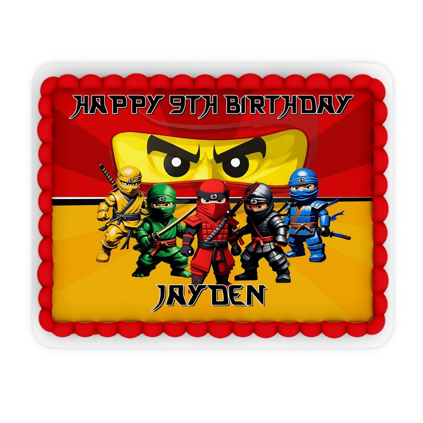 Rectangle Ninja Figure personalized cake images