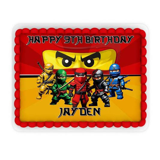 Rectangle Ninja Figure personalized cake images