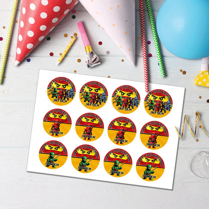 Make Your Cupcakes Stand Out with Our Ninja Figure Personalized Cupcakes Toppers - Ideal for Parties