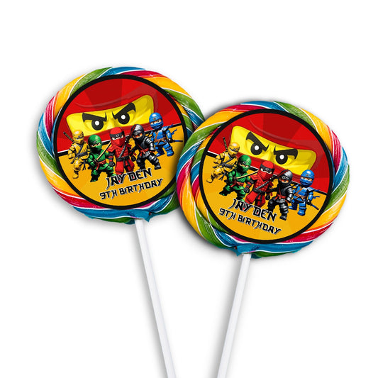 Ninja Figure themed lollipop label