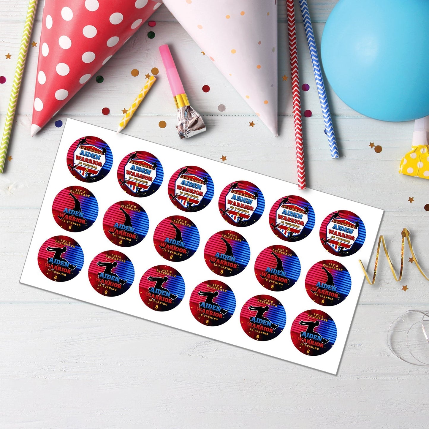 Ninja Warrior - Add a Fun Touch to Your Party, Delight Your Guests with Our Personalized Cupcakes Toppers