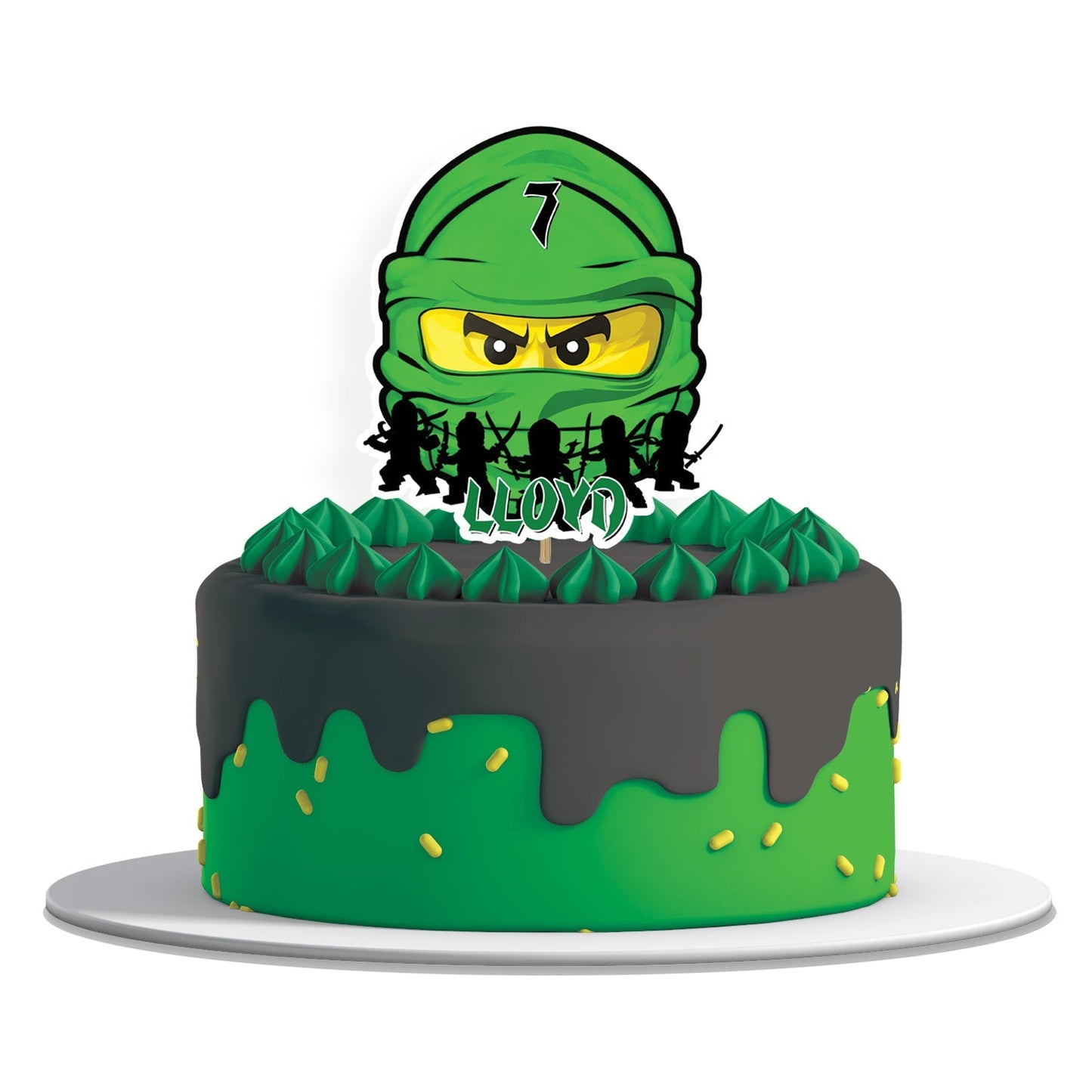 Ninjago themed personalized cake toppers