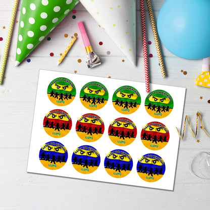 Make Your Cupcakes Stand Out with Our Ninjago Personalized Cupcakes Toppers - Ideal for Parties