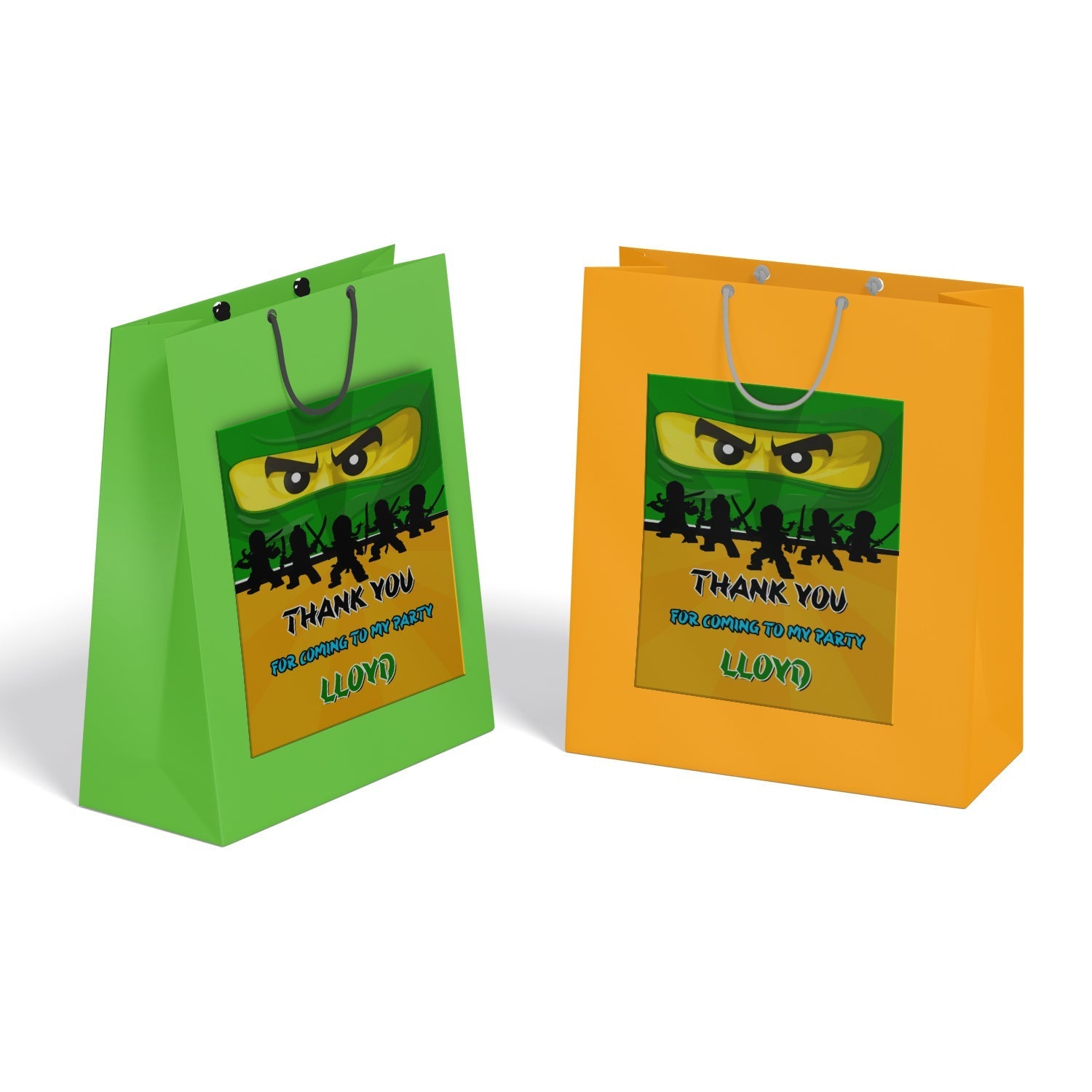 Ninjago themed goody bag label