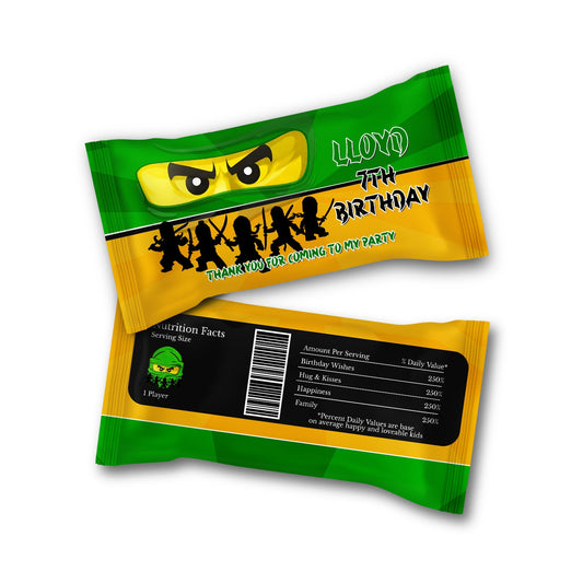 Ninjago themed Skittles label