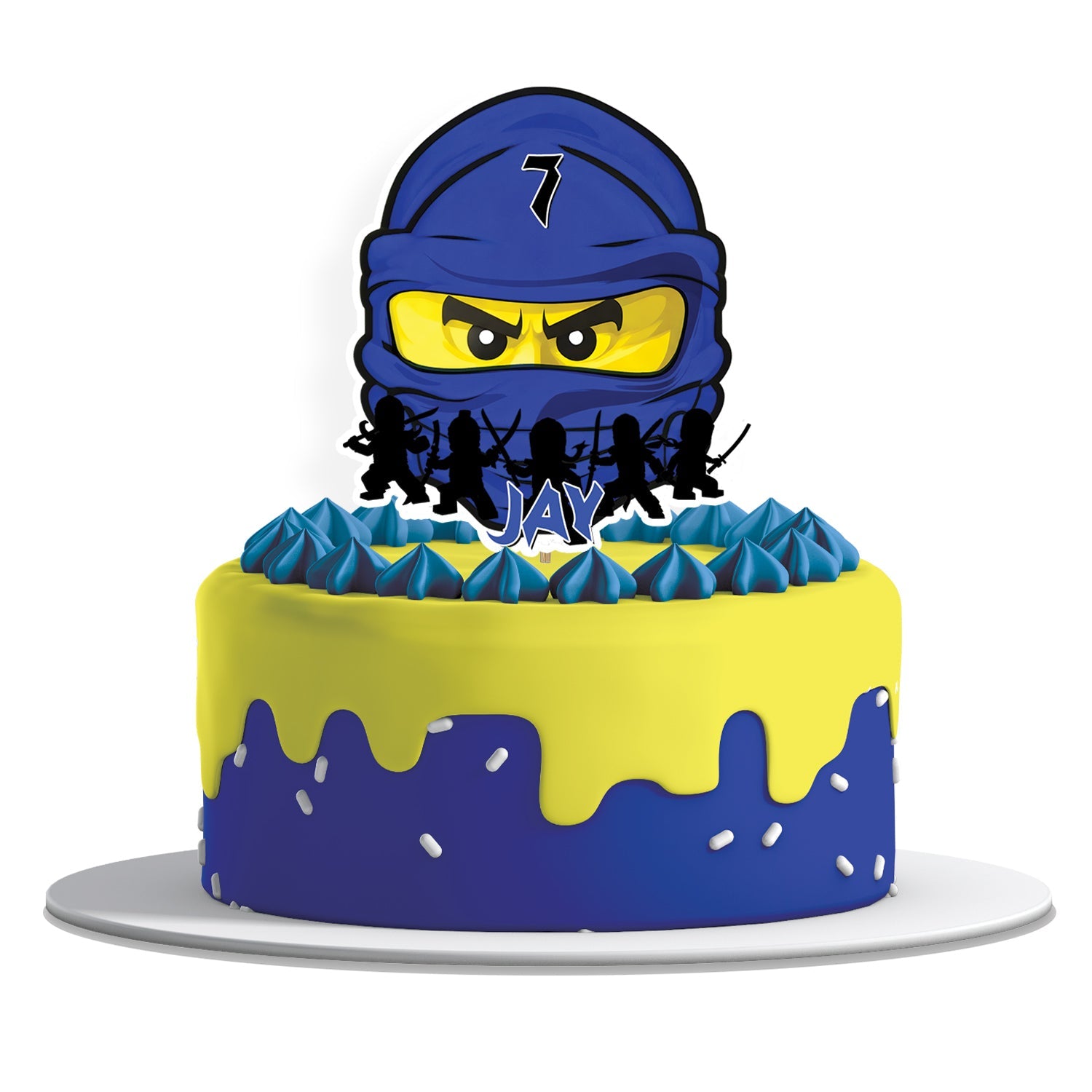 Ninjago themed personalized cake toppers