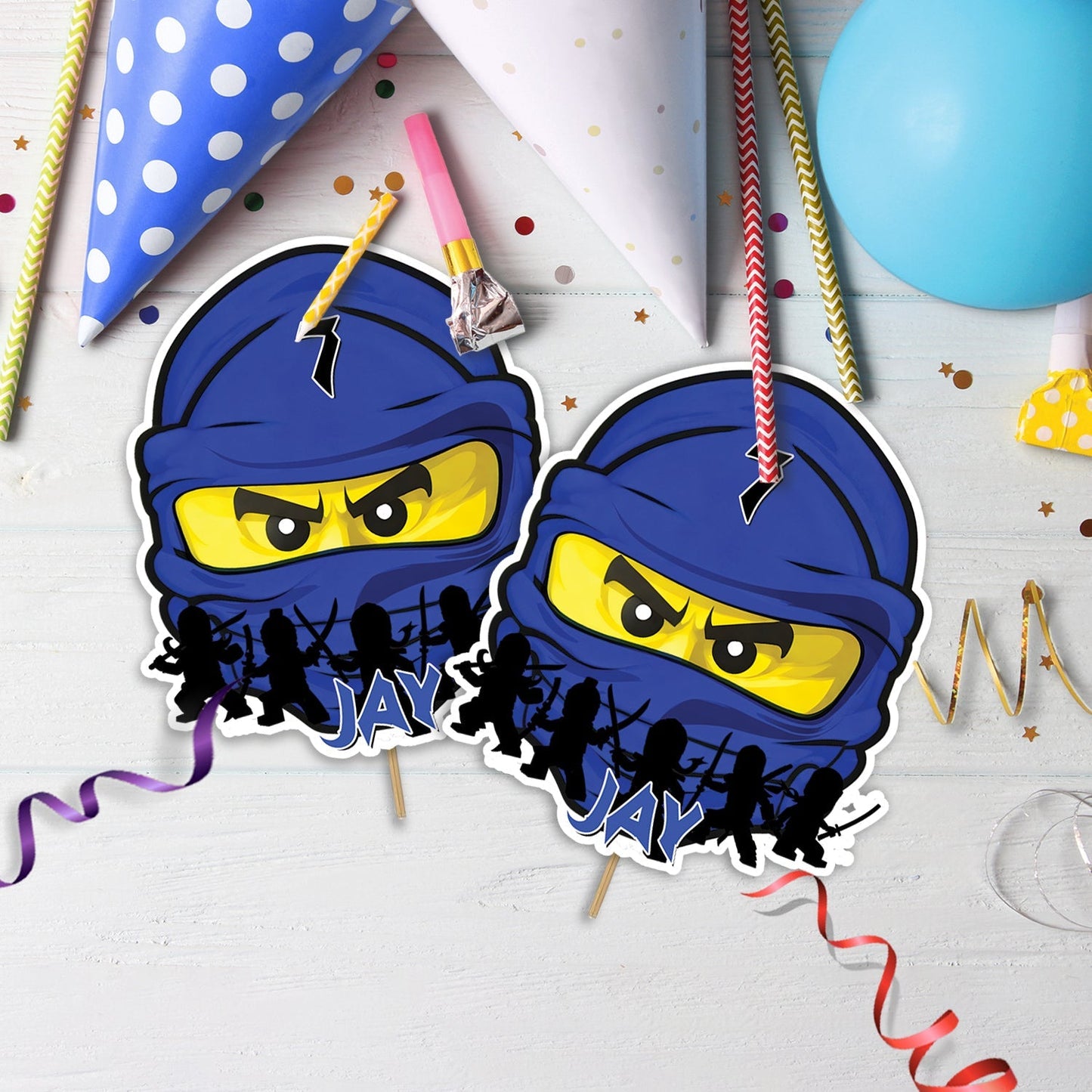 Ninjago Birthday Decorations, Lego Ninja Party Supplies, Ninjago Blue, Ninja Lego, Ninjago SVG