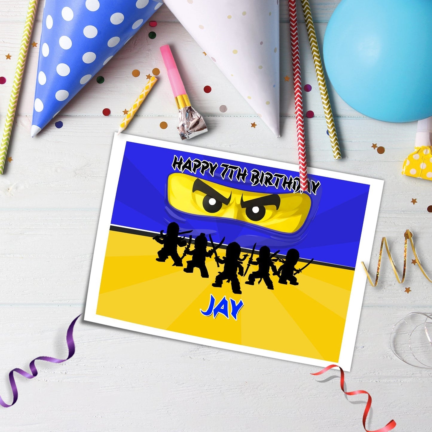 Elevate Your Party with Our Exclusive Ninjago Personalized Cake Images - Rectangle