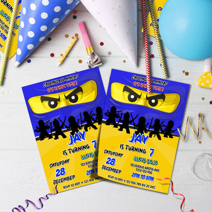 Ninjago Birthday Decorations, Lego Ninja Party Supplies, Ninjago Blue, Ninja Lego, Ninjago SVG