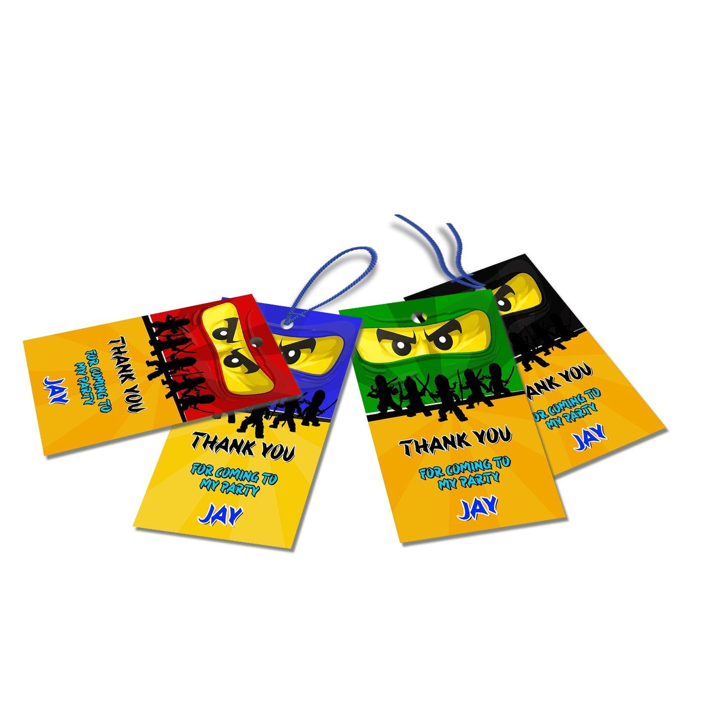 Ninjago themed thank you tags