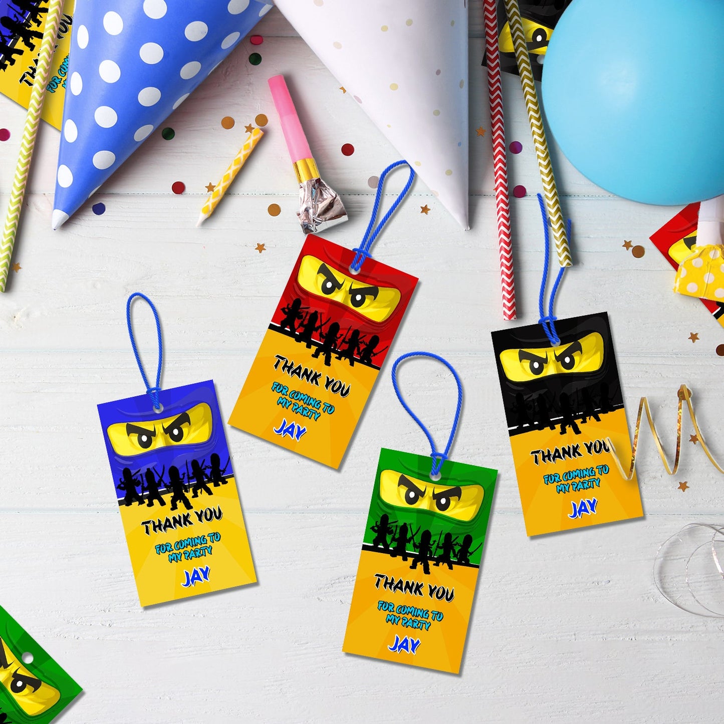 Ninjago Birthday Decorations, Lego Ninja Party Supplies, Ninjago Blue, Ninja Lego, Ninjago SVG