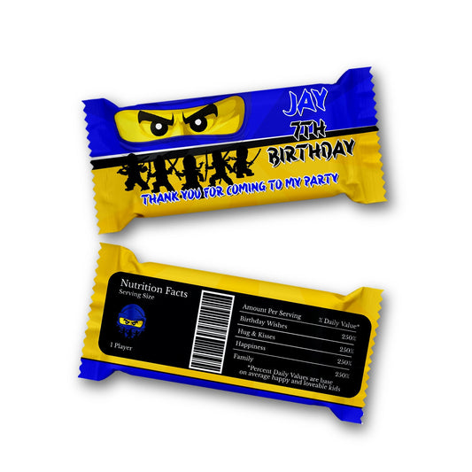 Ninjago themed Rice Krispies treats label and candy bar label
