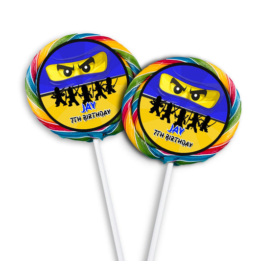 Ninjago themed lollipop label