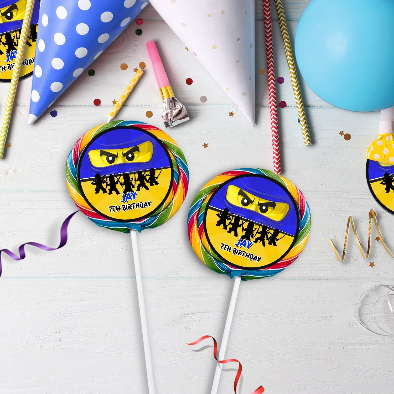 Ninjago Birthday Decorations, Lego Ninja Party Supplies, Ninjago Blue, Ninja Lego, Ninjago SVG