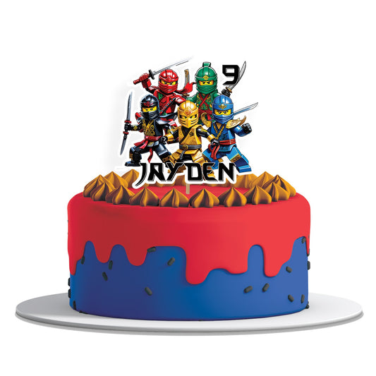 Ninjago themed personalized cake toppers