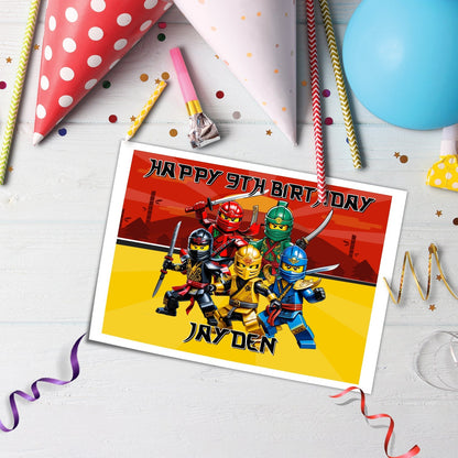 Elevate Your Party with Our Exclusive Ninjago Personalized Cake Images - Rectangle