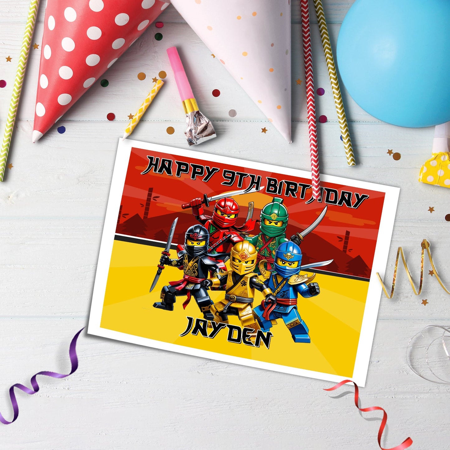 Elevate Your Party with Our Exclusive Ninjago Personalized Cake Images - Rectangle