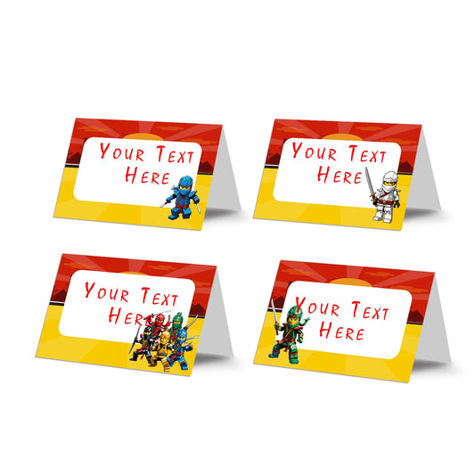 Ninjago themed food cards