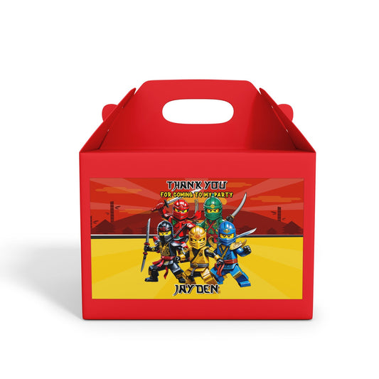 Ninjago themed treat box label
