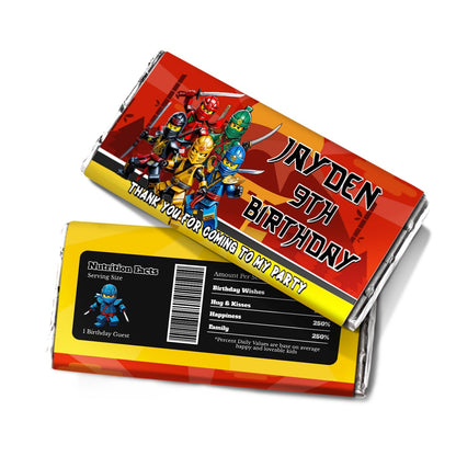 Ninjago themed chocolate label