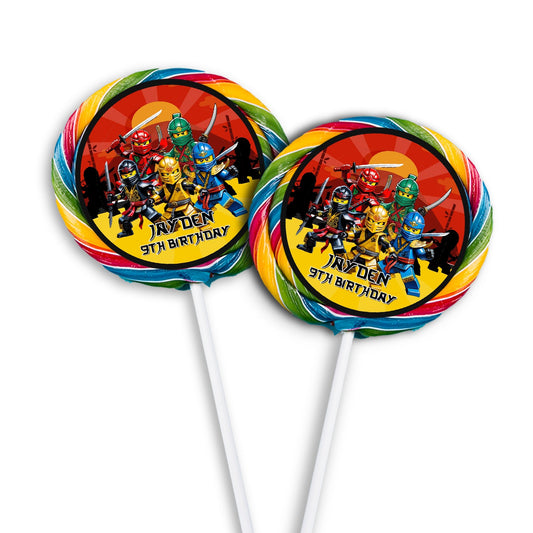 Ninjago themed lollipop label