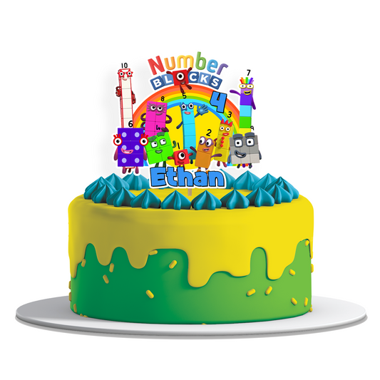 Personalized NumberBlocks Cake Toppers