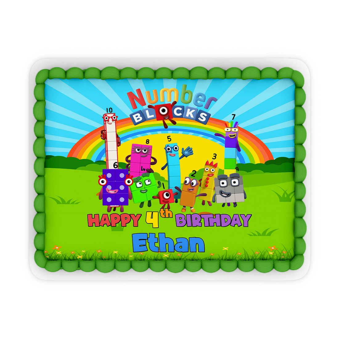 Rectangle Personalized Cake Images - NumberBlocks Theme for Your Speci ...