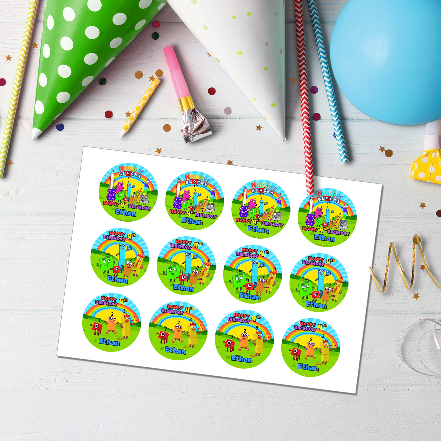 NumberBlocks Cupcake Toppers - Personalized for Your Child’s Party