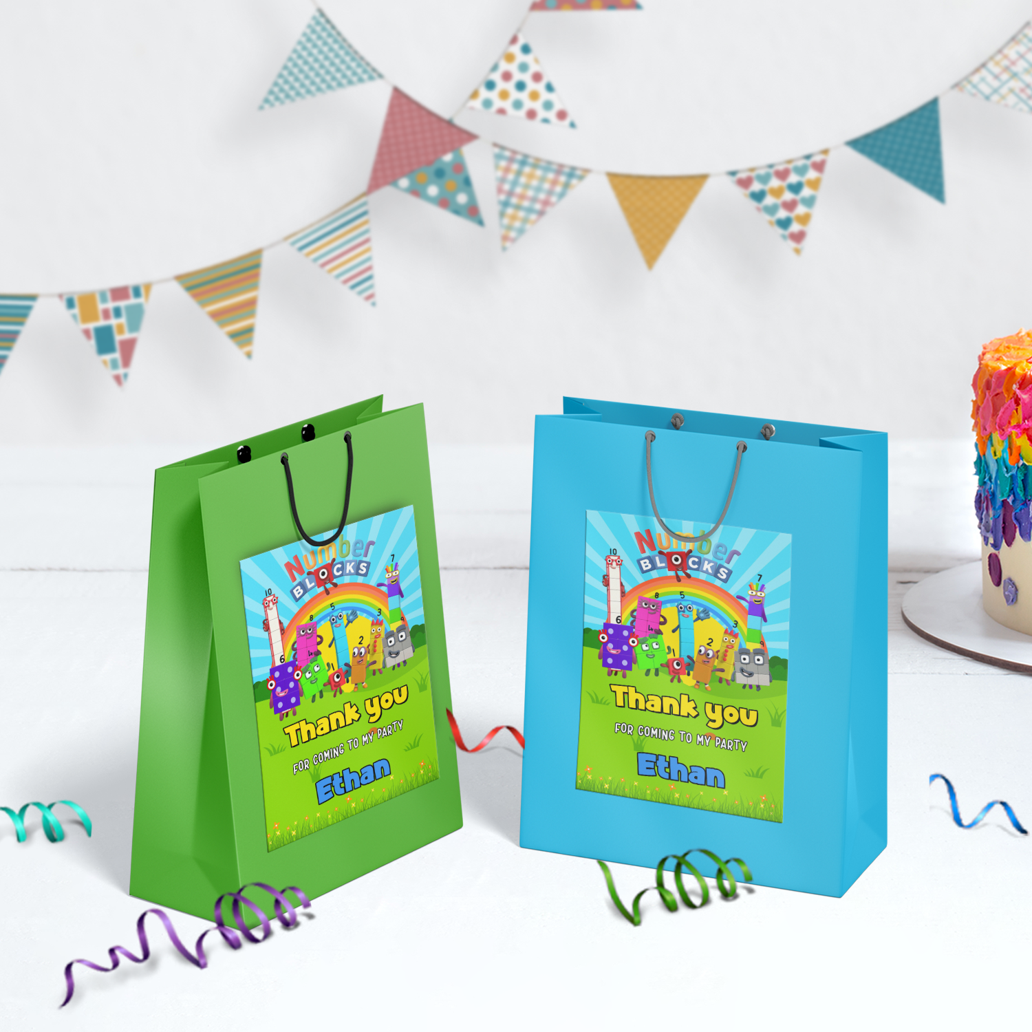 Gift Bag Labels - NumberBlocks Personalized for Your Child’s Event ...